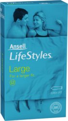 Condoms: 8A - ANSELL - LIFESTYLE LARGE 12 - AN-LG-12**