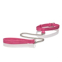 Fetish: 6A - TICKLE ME PINK COLLAR & LEASH - SE-2730-20