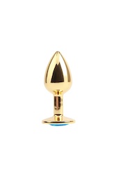 Butt Plugs: 2C - HIGH BASIC - BLUE GEM ANAL PLUG - GOLD - CN-731496332**