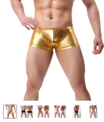 MEN'S: S - BOXERS - WET LOOK - GOLD BOXERS XXL  - SJ-MEN-WLGBXXL**