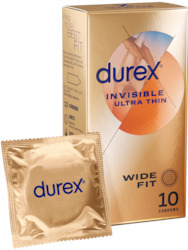 Condoms: 8A - DUREX - INVISABLE ULTRA THINS - WIDE FIT - 10S - DX-IUT-10**