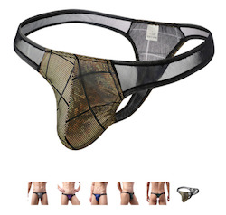 MEN'S: S - THONG - PATCHWORK - GOLD/BLACK - XL  - SJ-MEN-GBKXL**