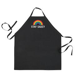 ABOUT FACE NOVELTIES: 9A - BBQ APRON - STAY SAUCY.  - 129435**