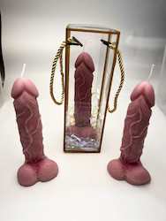 SUE'S CANDLES: SJ - PENIS CANDLE - PINK -  PACKAGED - SJ-PC-01**