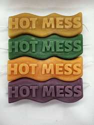 SUE'S CANDLES: SJ - MESSAGE CANDLE - PACKAGED - HOT MESS - SJ-HM-01**