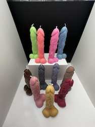 SUE'S CANDLES: SJ - PENIS CANDLE - ASSORTED -  PACKAGED - SJ-PC**